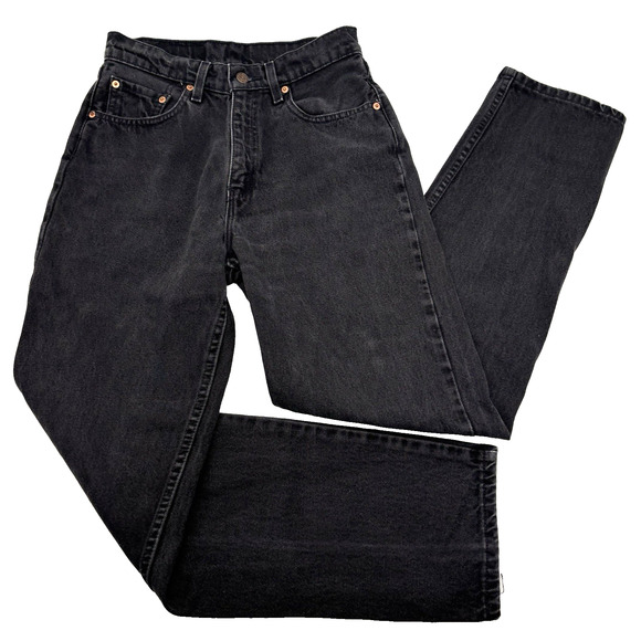 1996 Levi's 560 Black Denim High Rise Straight Loose Fit Jeans 9 26x31" USA Made - Picture 1 of 16
